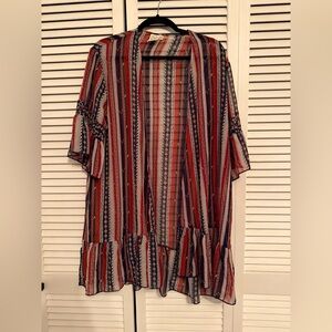 Striped Multicolor Kimono Cardigan